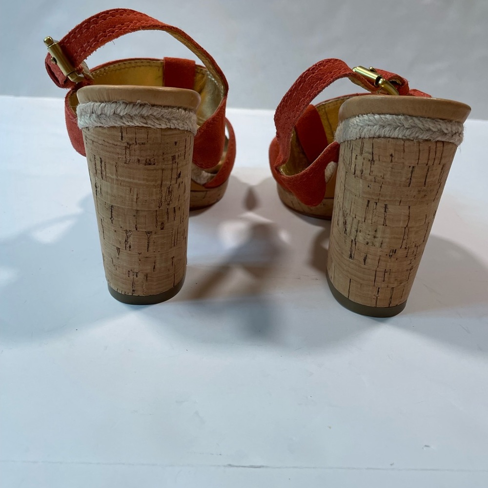 Coach Shoes 8.5 Tulip Platform Suede Leather Sandals Coach - Picture 10 of 15